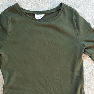 Universal Thread Cotton rib long sleeve top - Size M in Olive Green